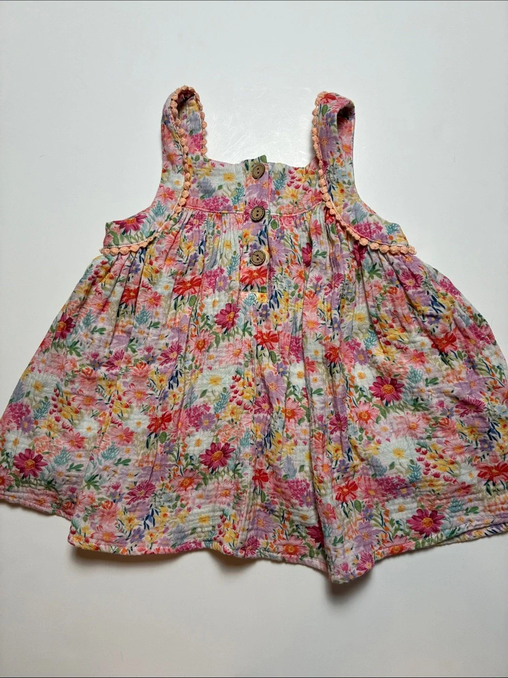 Floral Smocked Tank Top - Pink Multicolor